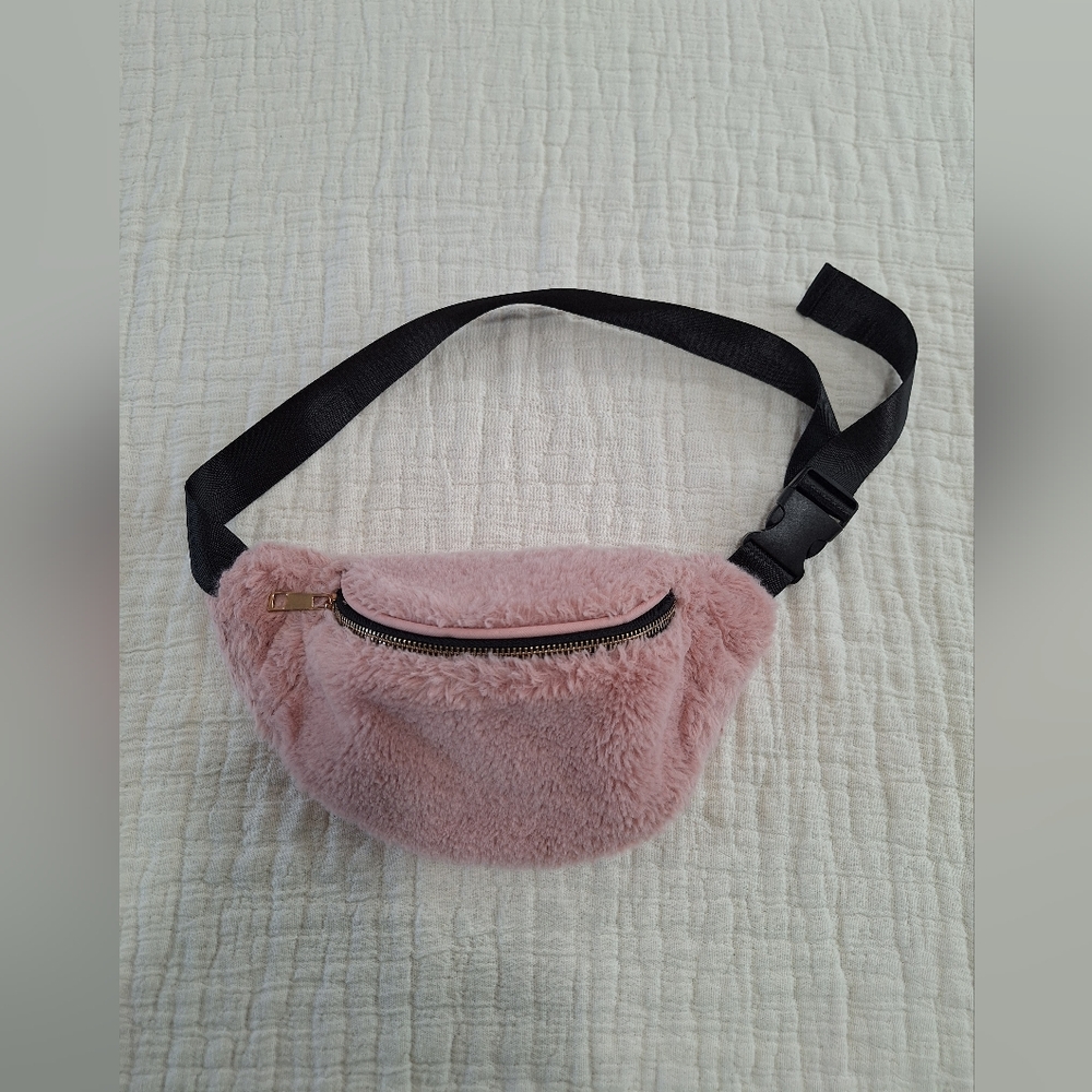 Pink Fuzzy Belt Bag
